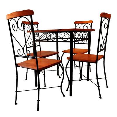 Sala De Jantar Tampo De Madeira Mesa Com 4 Lugares Bistrô