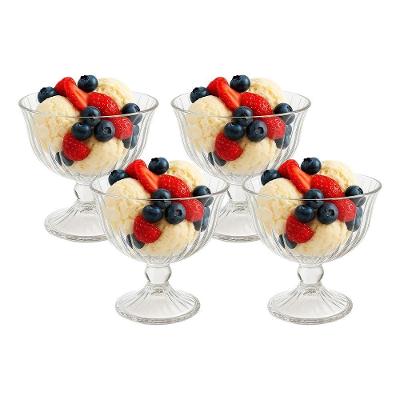 Jogo De Sobremesa 4 Taças Vidro Transparente Melina Mini Bowl Com Pé 200ml Haüskraft