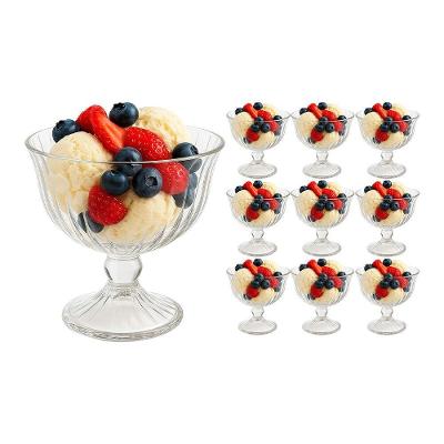 Jogo De Sobremesa 10 Taças Vidro Transparente Melina Mini Bowl Com Pé 200ml Haüskraft