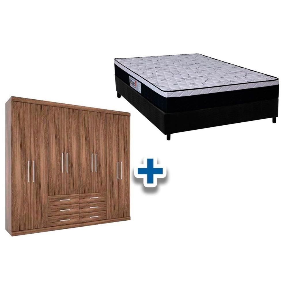 Cama Box Casal + Colchão Foggia Sogni + Guarda Roupa Master 8.6 Demolição - 1
