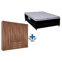 Cama Box Casal + Colchão Foggia Sogni + Guarda Roupa Master 8.6 Demolição - 1