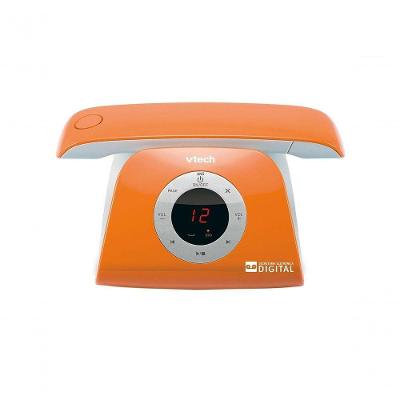 Telefone Digital Sem Fio Vtech Com Secretaria Eletronica Retro Phone Laranja