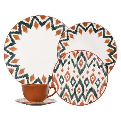 Aparelho de Jantar Boho 30 Peças Cerâmica Estampado para Mesa Posta Oxford