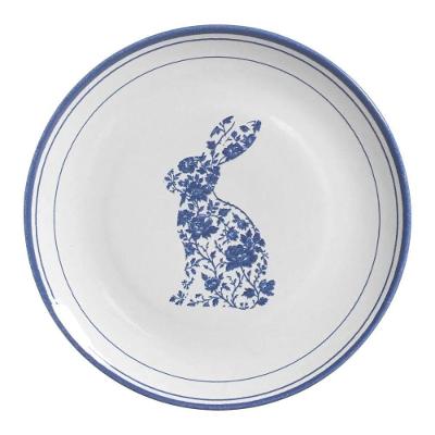 Conjunto de Pratos Rasos Páscoa Coup Toile 6 Peças Stoneware Branco Porto Brasil