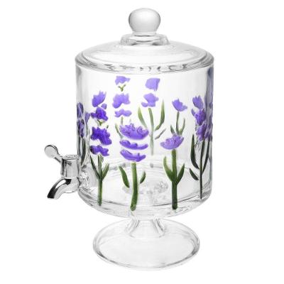 Suqueira Redonda 4,5l Lavanda Hand Painting Cristal Lyor