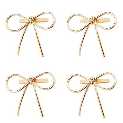 Conjunto 4 Anéis Para Guardanapos Entre Laços Dourado Wolff