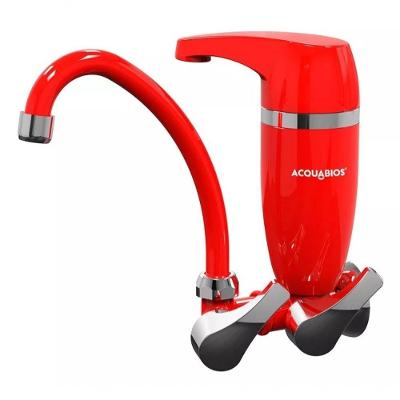 Torneira Bancada Filtro Premium Bcd Cromada Acqua Vermelho Cromada
