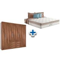 Cama Box Casal + Colchão King Best + Guarda Roupa Master 8.6 Demolição - 1