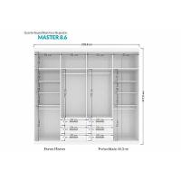 Cama Box Casal + Colchão Foggia Sogni + Guarda Roupa Master 8.6 Atacama - 9