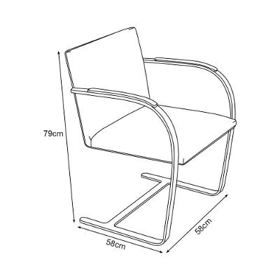 Kit 4 Cadeiras Brno Escritório Couro Sintético Vermelho Barra Chata Cromada