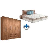 Cama Box Casal + Colchão King Best + Guarda Roupa Master 8.6 Atacama - 1