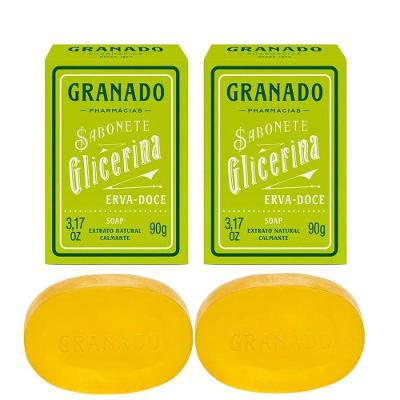 Kit 2 Sabonete Em Barra Vegetal De Glicerina Erva Doce Granado 90g