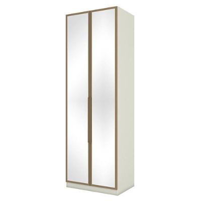 Guarda Roupa Modulado Seletto 2 Portas Areia/jequitibá Com Espelho - Móveis Henn Areia/jequitibá
