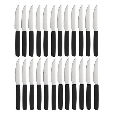 Jogo De 24 Facas Cabo Preto De Plástico Berlim 20cm Em Casa Tem