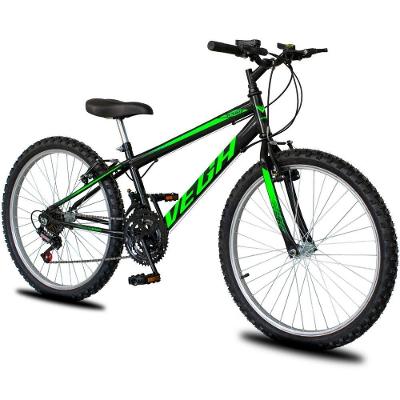Bicicleta Aro 26 Dropp Sport Infantil Adulto 18 Vel Marchas Freio V-brake Preto/verde