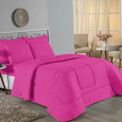 Edredom Solteiro Nobre 1 Peça Dupla Face 1,60m X 2,40m Malha 100% Algodão - Pink