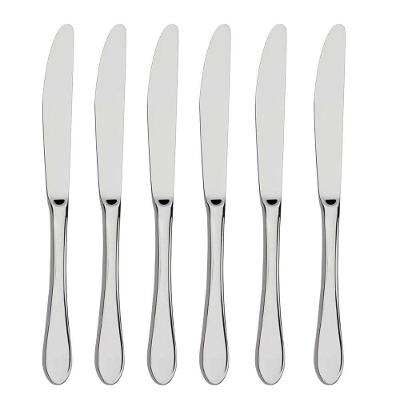 Jogo 6 De Facas De Sobremesa Aço Inox Prata Em Casa Tem Linha Bronze 18,5cm