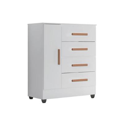 Cômoda Lite 4 Gavetas 01 Porta Branco Brilho - Móveis Leão
