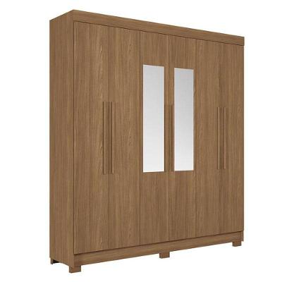 Guarda Roupa Casal 6 Portas Toledo Com Espelho Jatobá - Santos Andirá