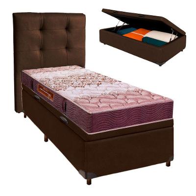 Cama + Bau Blindado E Colchão D26 Solteiro - Ortophedic Sankonfort + Cabeceira