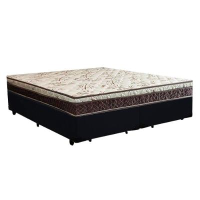Cama Box Casal Bipartido Blindado Suede + Colchão Casal Espuma Extra Firme D33 Elegance Ortopédico 63x138x188 preto