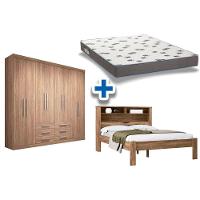 Cama Casal Invicta + Colchão Ortobom D33 + Guarda Roupa Master 8.6 Atacama - 1