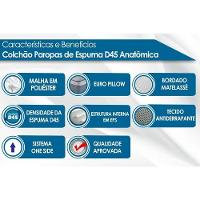 Colchão Viúva D45 / EP  / Anatômico Conforto Mega Firme Euro Pillow (128x188x25) - Paropas
