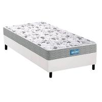 Cama Box Solteiro: Colchão Ortopédico Probel D45/EP Anatômico Guarda Costas Próextreme Plus Double Face + Base CRC Courano White(88x188) - 1