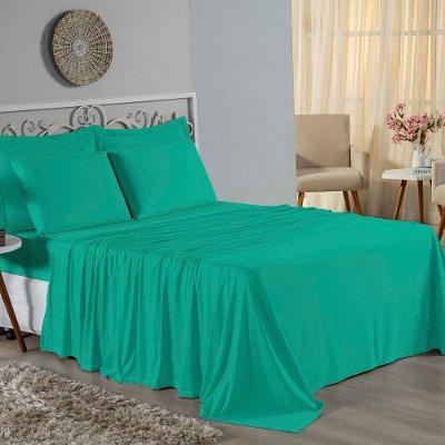 Jogo De Cama Solteiro Nobre 3 Peças Lençol Com Elástico De 30cm De Altura Malha 100% Algodão - Jade