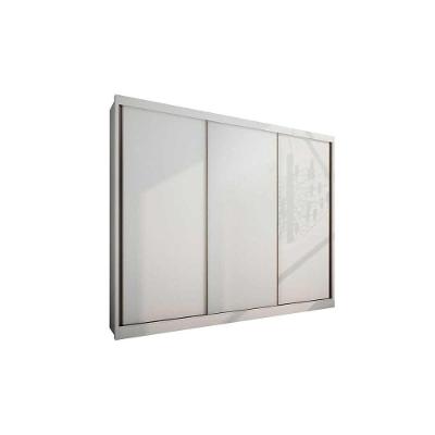 Guarda Roupa Casal Diamond Plus 3 Portas de Correr 6 Gavetas Branco MDF