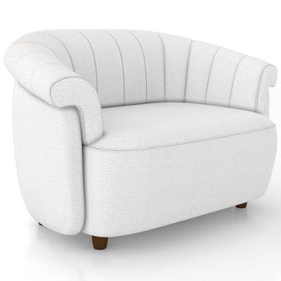 Poltrona Namoradeira Para Sala Living Orgânica Perseu M03 Bouclê Cru - Lyam Decor