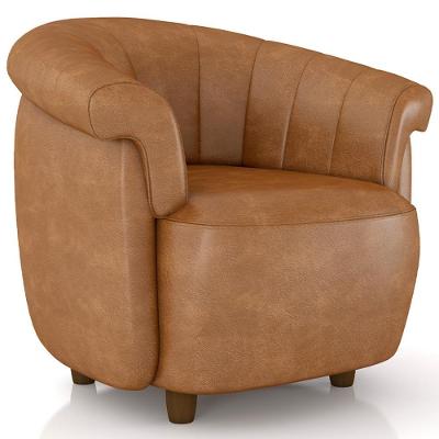 Poltrona Decorativa Para Sala Living Orgânica Perseu M03 Couríssimo Whisky - Lyam Decor
