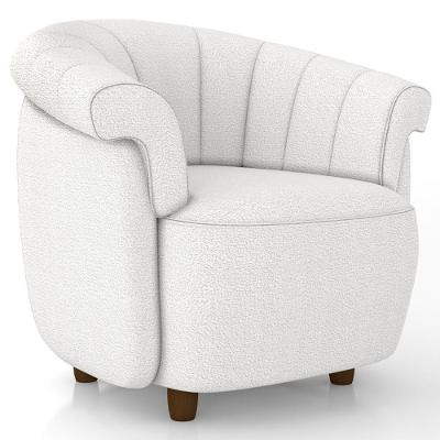 Poltrona Decorativa Para Sala Living Orgânica Perseu M03 Bouclê Cru - Lyam Decor