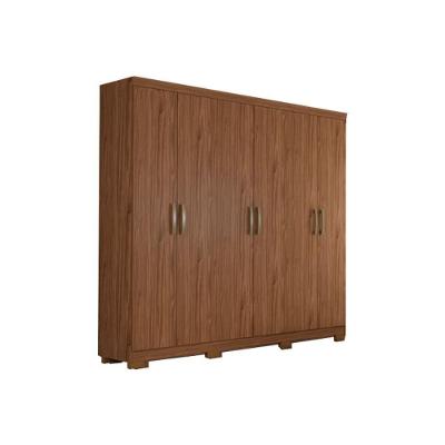 Guarda Roupa Casal Clara Flex 6 Portas de Abrir 3 Gavetas Avelã Panan Móveis