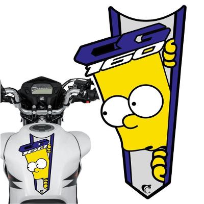 Adesivo Faixa Gravata Sem Resina Moto Cg 150/160 Bart Simpson Azul Cor Cg 160