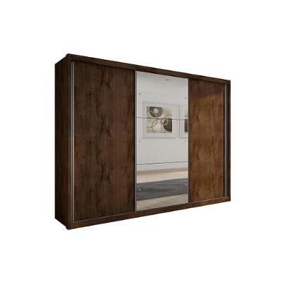 Guarda Roupa Casal Paradizzo Gold 3 Portas de Correr 6 Gavetas Canela MDF