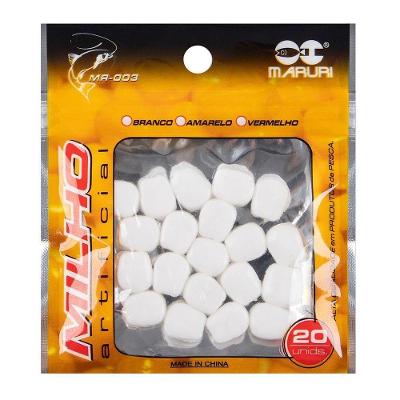 Isca Milho Artificial Silicone 1cm Com 20 Unidades - Branco