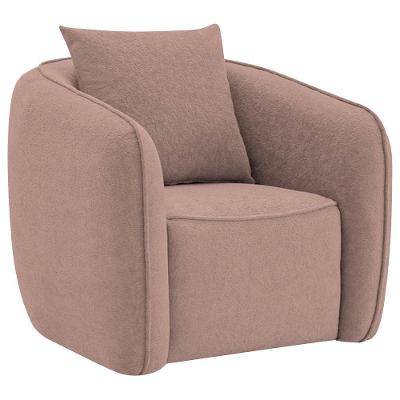 Poltrona Decorativa Sala De Estar Recepção Florença Linho - Doce Sonho Móveis Rosê