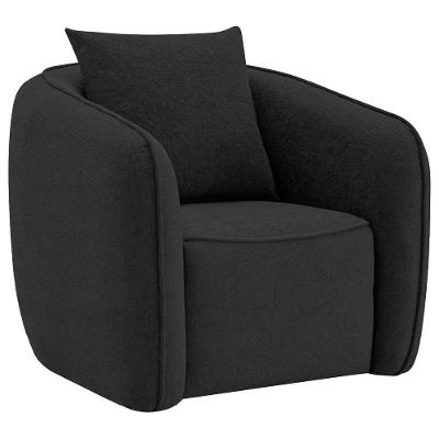 Poltrona Decorativa Sala De Estar Recepção Florença Linho - Doce Sonho Móveis Preto