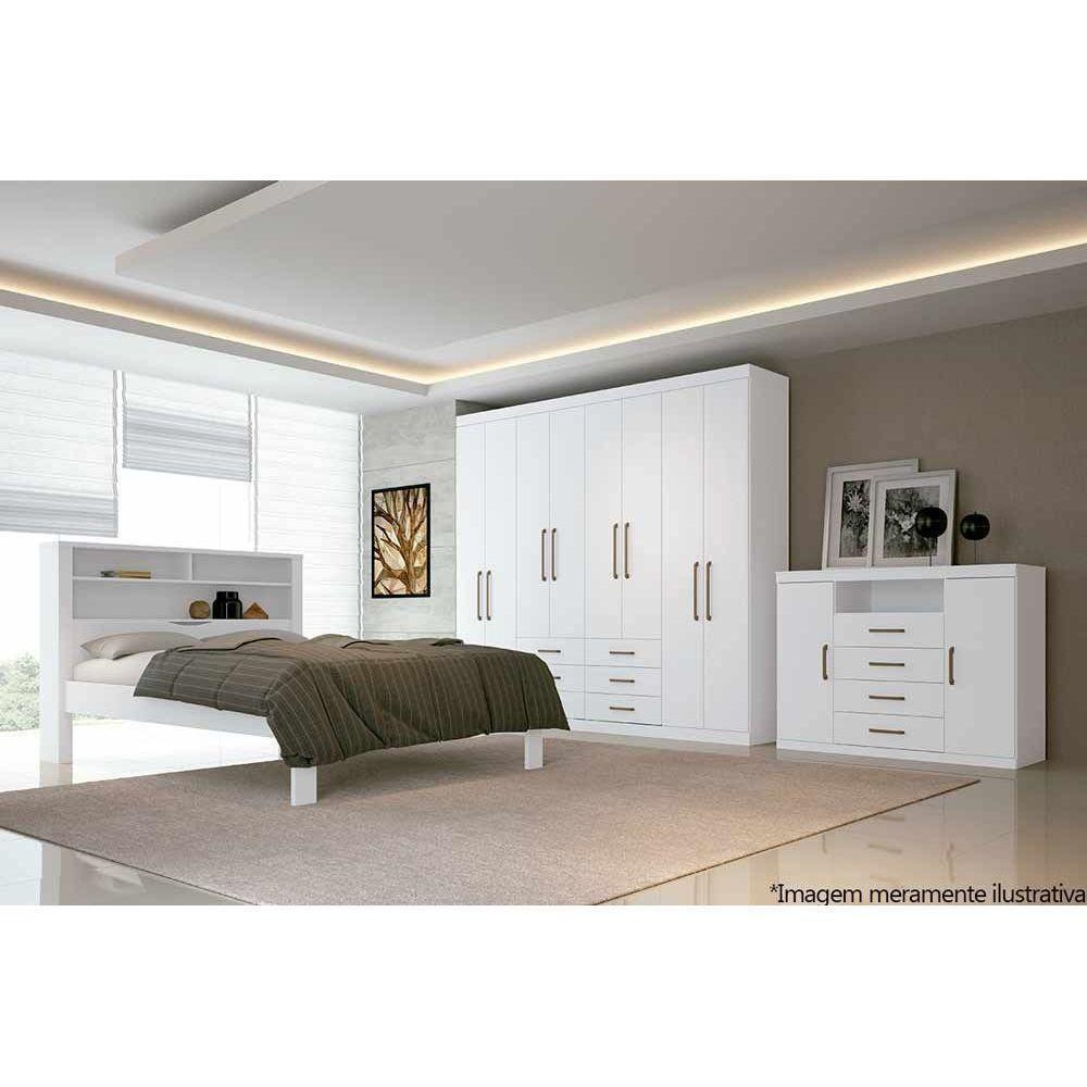 Guarda Roupa Casal 8 Portas e 6 Gavetas Master 8.6 Branco - Santos Andirá - 2