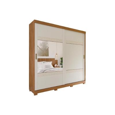 Guarda Roupa Casal Blumenau 2 Portas de Correr 4 Gavetas Avelã-Off White Panan