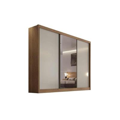 Guarda Roupa Casal Diamond-Toulon Plus 3 Portas de Correr 8 Gavetas Freijó Cumaru c- Fendi