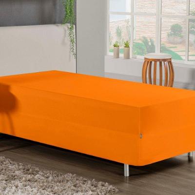 Jogo De Cama Solteiro Nobre 2 Peças Luva De Box 55cm De Altura Malha 100% Algodão - Laranja