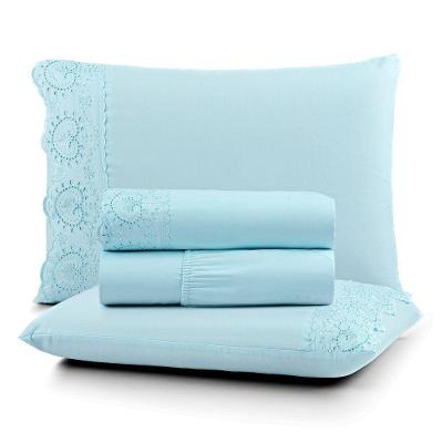 Jogo De Cama Nobless Queen 04 Peças 100% Poliéster - Azul Sutil