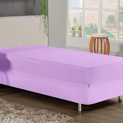Jogo De Cama Solteiro Nobre 2 Peças Luva De Box 55cm De Altura Malha 100% Algodão - Lilás