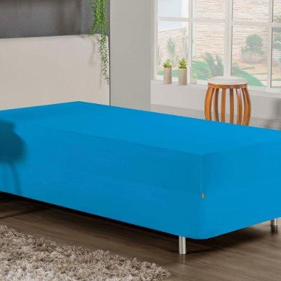 Jogo De Cama Solteiro Nobre 2 Peças Luva De Box 55cm De Altura Malha 100% Algodão - Turquesa