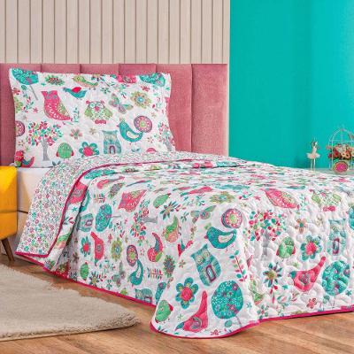 Colcha Cobre Leito Casa Show Solteiro 2 Peças - Coruja - 100% Poliéster