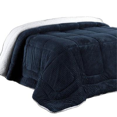 Edredom Coberdrom Manta Canelada Pesado King - Chumbo - 100% Poliéster