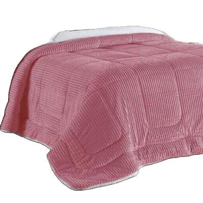 Edredom Coberdrom Manta Canelada Pesado Queen - Rosê - 100% Poliéster