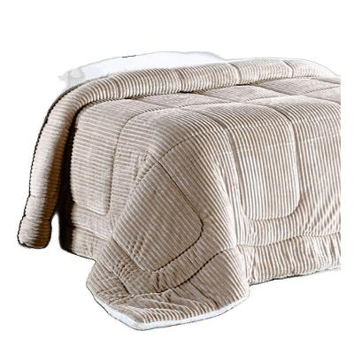 Edredom Coberdrom Manta Canelada Pesado Queen - Bege - 100% Poliéster